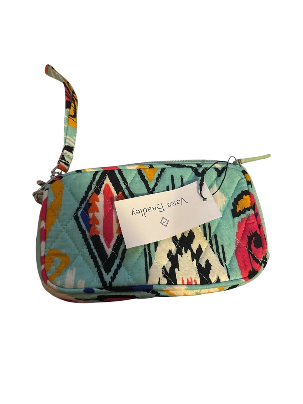 Vera Bradley Turquoise Floral Quilted Wristlet NWT